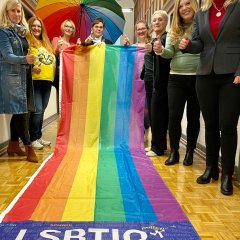 The equal opportunities officers in the district of Kleve raise the rainbow flag every year on the International Day against Homo-, Bi-, Inter- and Transphobia on May 17th