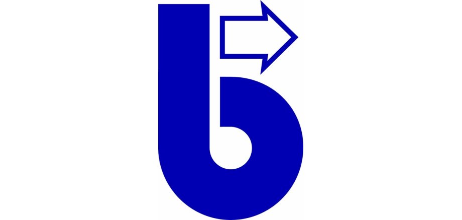 Het logo van de burgerbusclubs - een kleine b.
